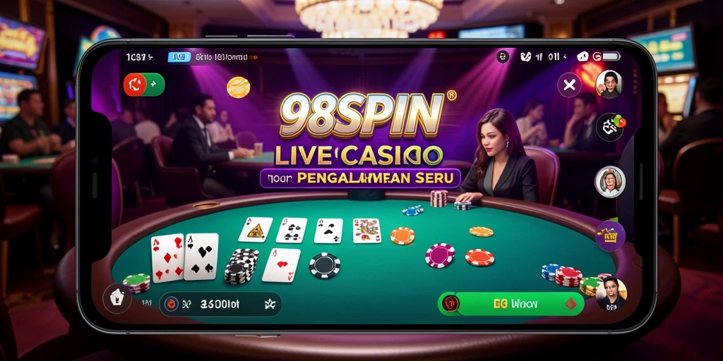 Screenshot gameplay Live Casino 98SPIN menampilkan suasana kasino yang nyata.