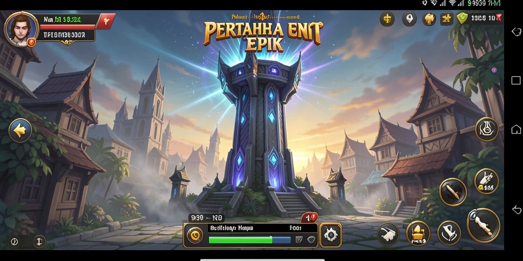 Tampilan gameplay menara pertahanan yang seru dan strategis.