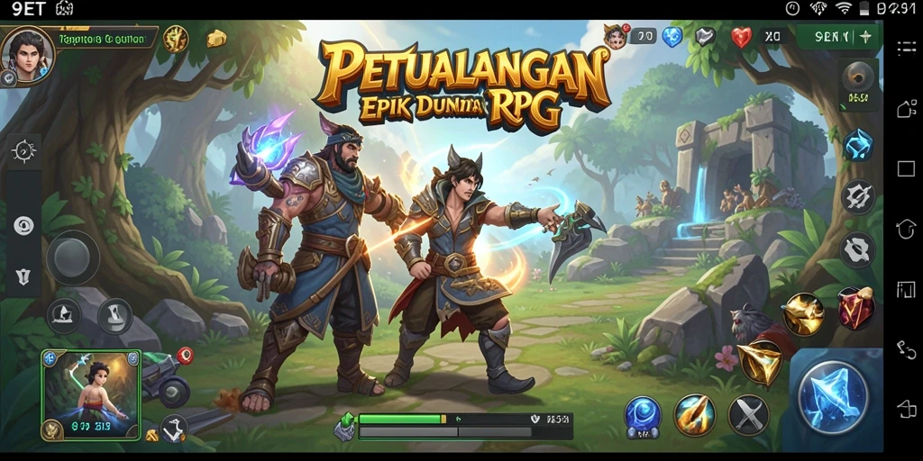 Screenshot gameplay <strong>9ET</strong> menunjukkan aksi pertempuran epik di dunia RPG yang menakjubkan.