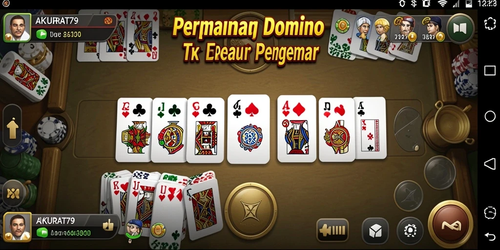 Screenshot gameplay AKURAT79 menampilkan suasana permainan domino yang seru.