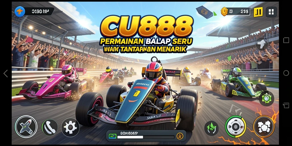 Screenshot CU888 menampilkan aksi balap yang mendebarkan dan grafis yang memukau.