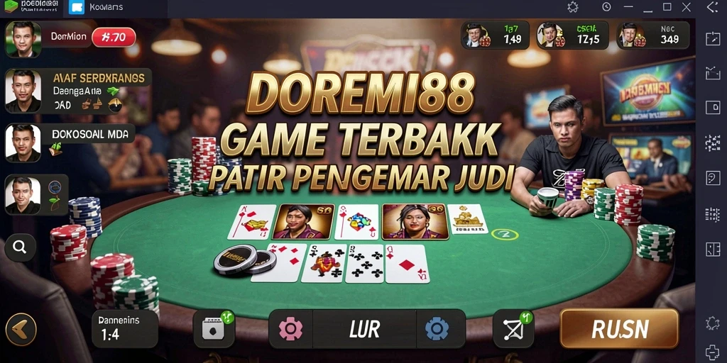 Tampilan gameplay Poker yang mendebarkan di DOREMI88.