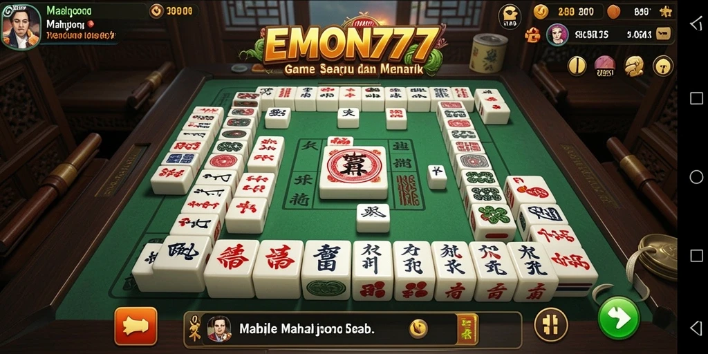 Tampilan gameplay Mahjong yang seru di EMON777.