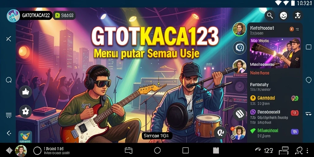 Screenshot gameplay GATOTKACA123 yang menunjukkan keseruan bermain musik.