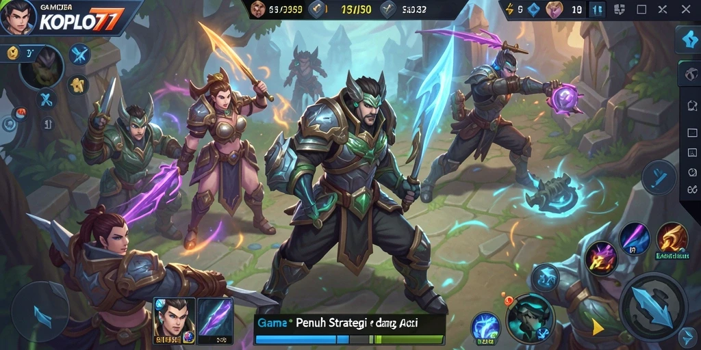 Gameplay seru KOPLO77 dengan aksi MOBA yang intens.