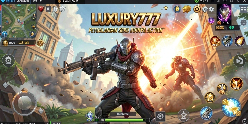 Tampilan gameplay menegangkan dalam LUXURY777 yang memukau.