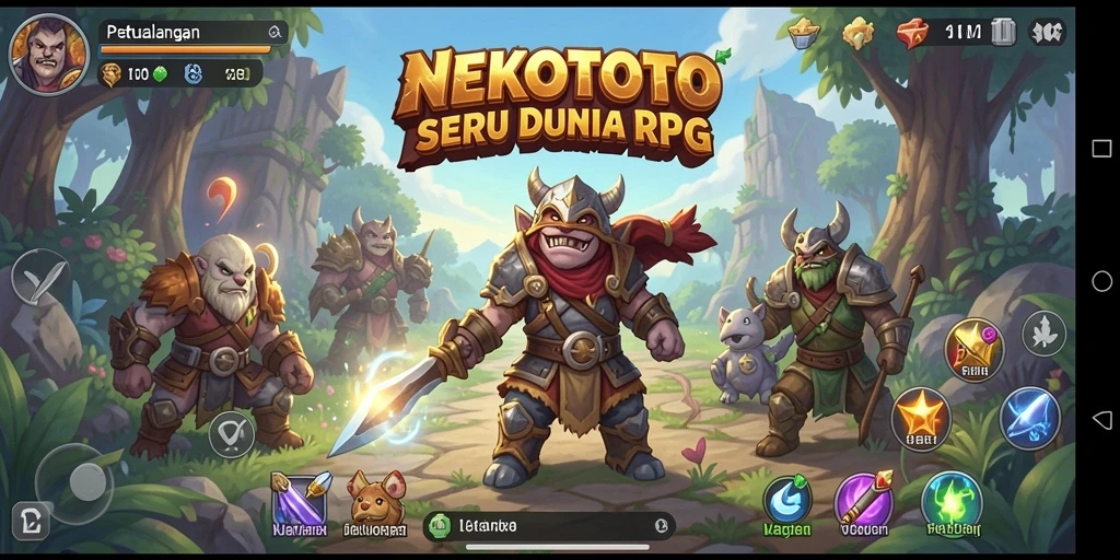 Tampilan gameplay RPG yang menakjubkan dalam NEKOTOTO.