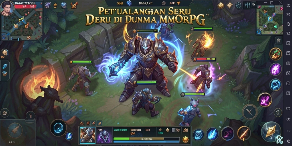 Tampilan gameplay seru dari RAJATOTO88 di dunia fantasi.