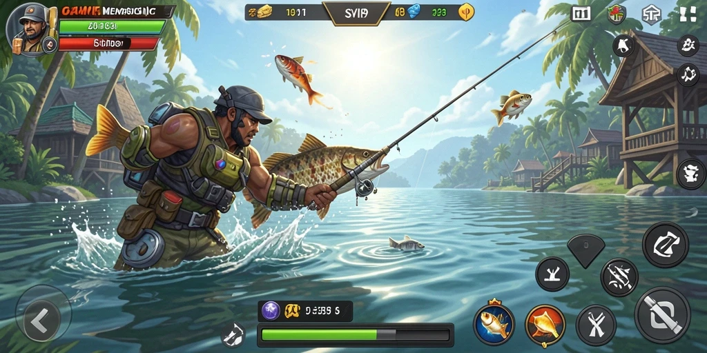 Tangkapan ikan besar dalam gameplay SVIP9 yang menarik.