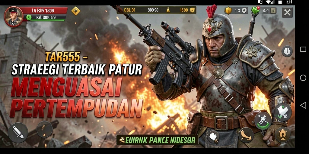 Screenshot TAR555 menampilkan aksi strategi pertempuran yang intens dan menarik.